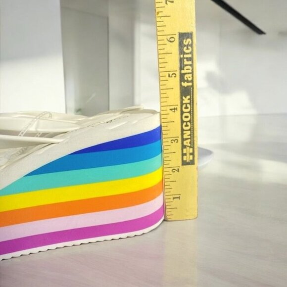Kurt Geiger London Kensington Wedge Flipflop Rainbow Size 8.5 - Picture 6 of 13